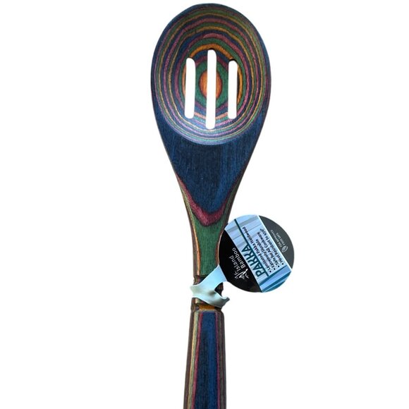 PAKKA Island Bamboo 12" slotted spoon kitchen utensil NEW - Picture 1 of 4